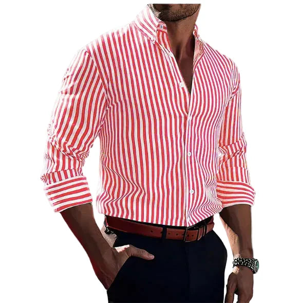 Mateo | Men's Striped Structured Button Down Cotton Shirt