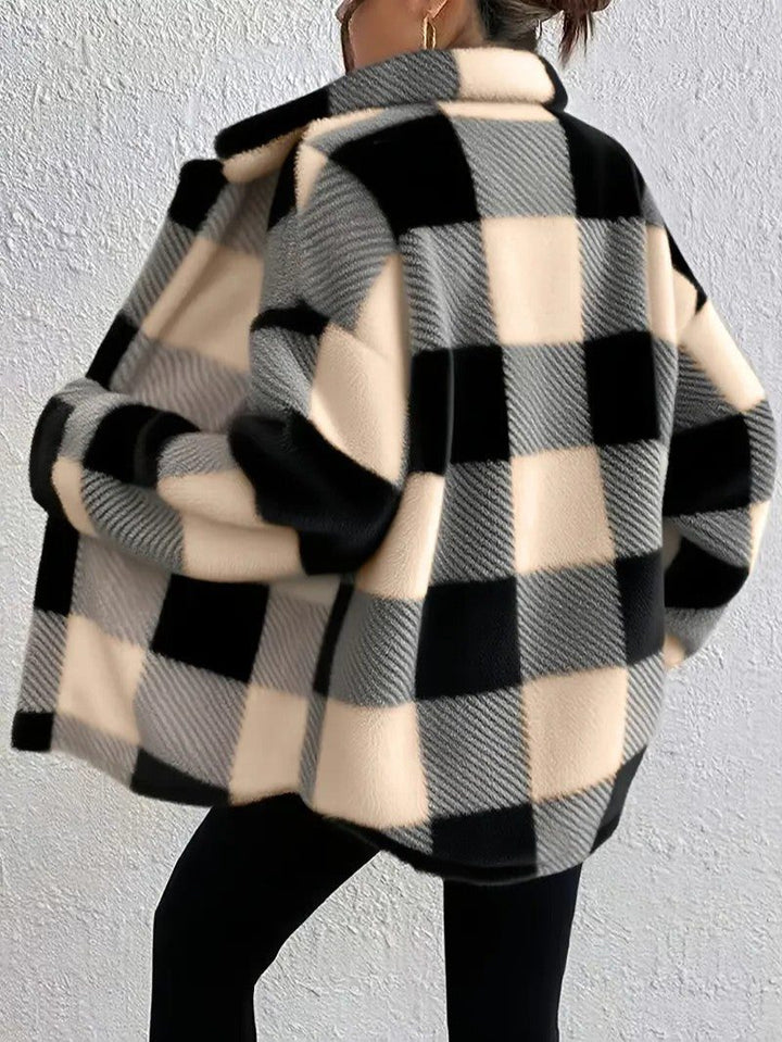 Xaviere | Women's Oversized High-Pile Check Shacket