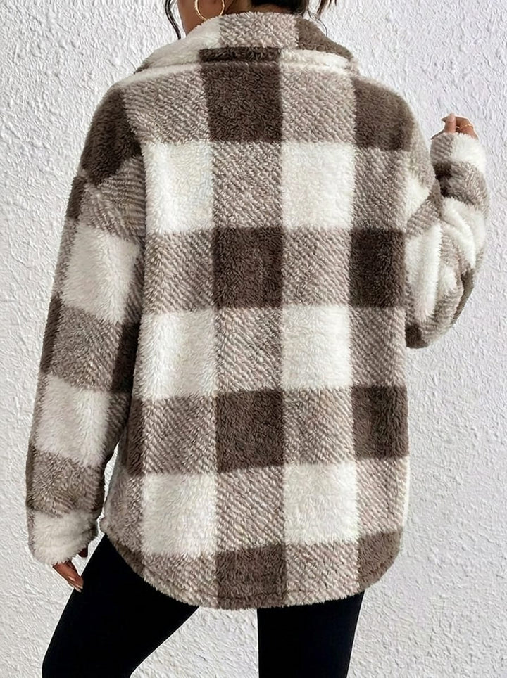 Xaviere | Women's Oversized High-Pile Check Shacket