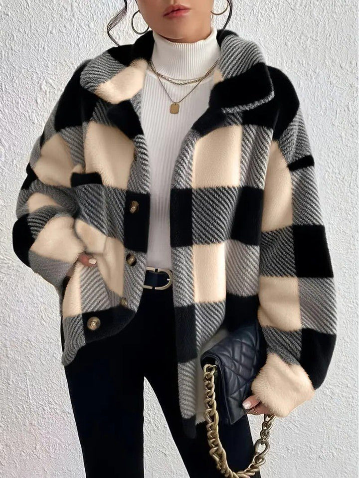 Xaviere | Women's Oversized High-Pile Check Shacket