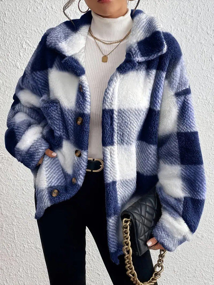 Xaviere | Women's Oversized High-Pile Check Shacket