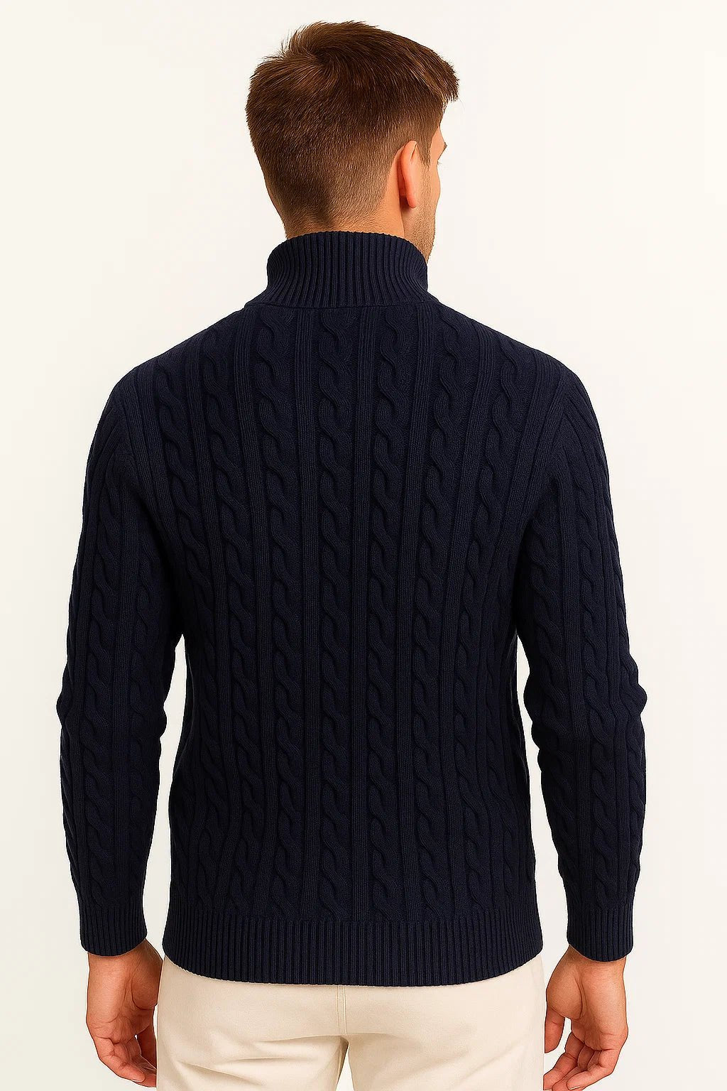 Maxime | Men's Cable Quarter Zip Sweater