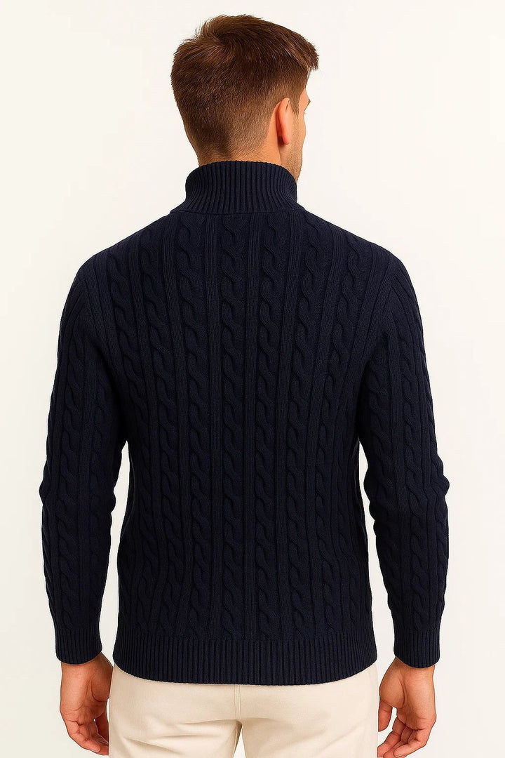 Maxime | Men's Cable Quarter Zip Sweater