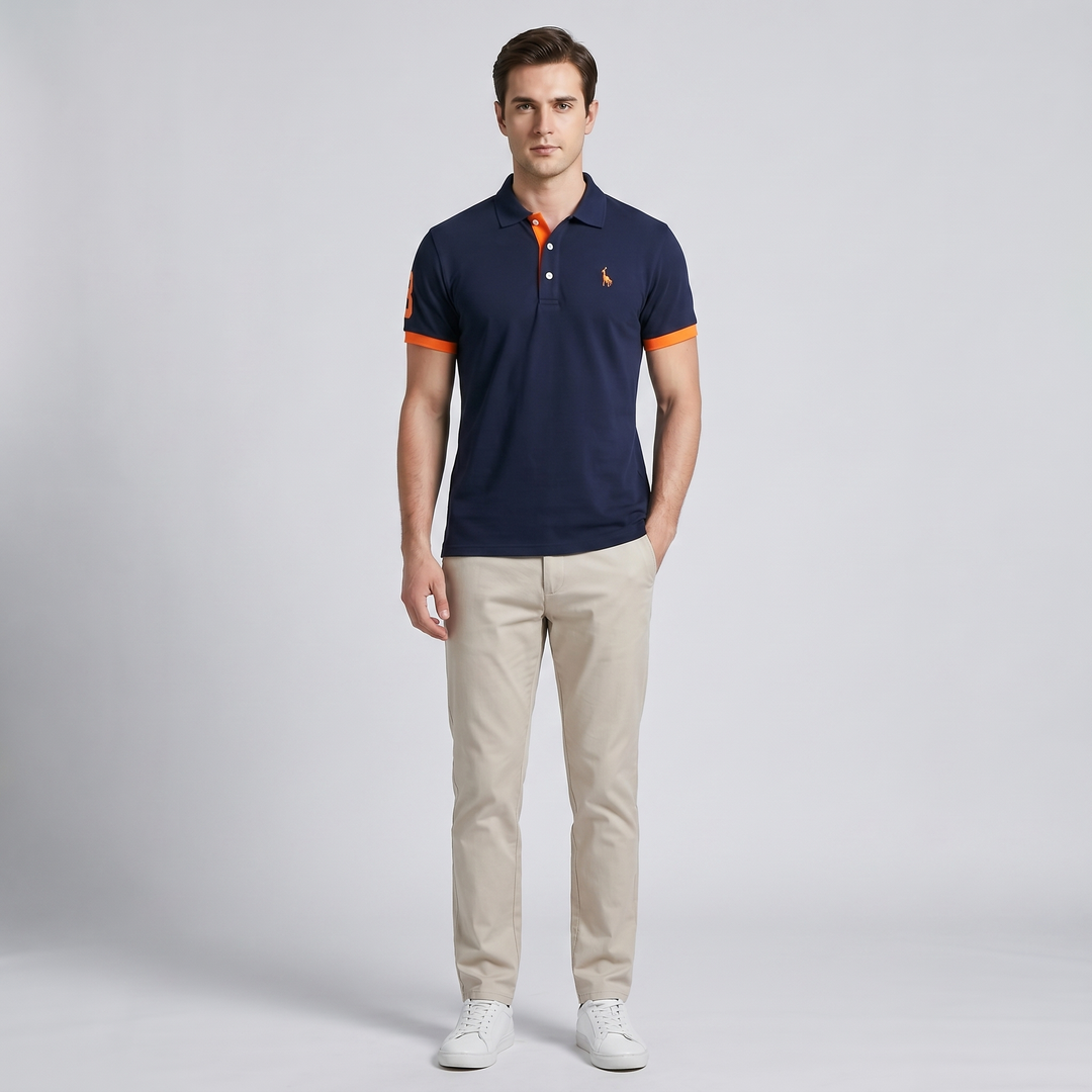 Maxwell | Men's Contrast Trim Pique Short Sleeve Polo Shirt