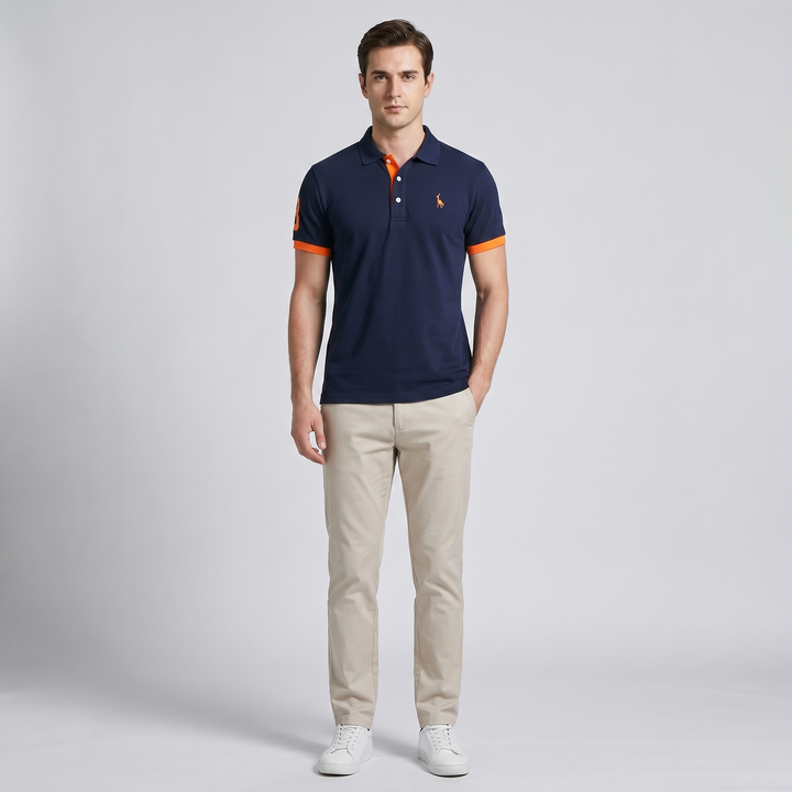 Maxwell | Men's Contrast Trim Pique Short Sleeve Polo Shirt