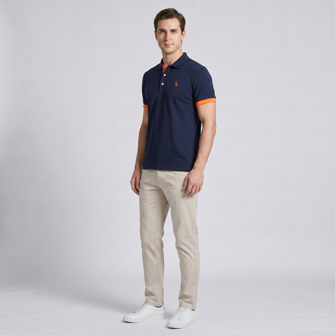 Maxwell | Men's Contrast Trim Pique Short Sleeve Polo Shirt