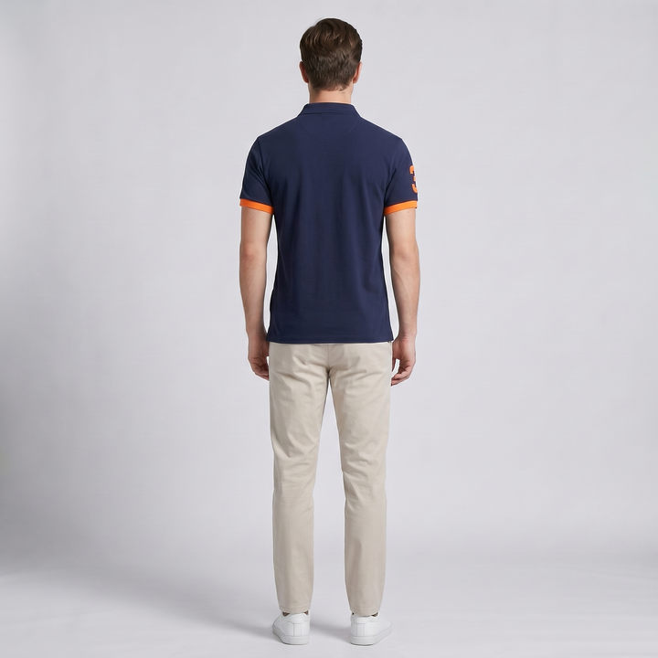 Maxwell | Men's Contrast Trim Pique Short Sleeve Polo Shirt
