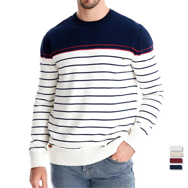 Mederic | Men's Breton Stripe Crew Neck Sweater