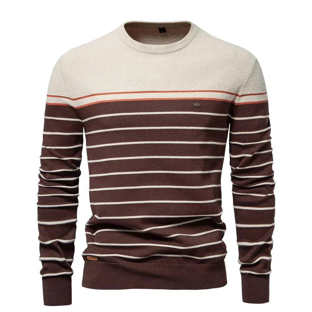 Mederic | Men's Breton Stripe Crew Neck Sweater