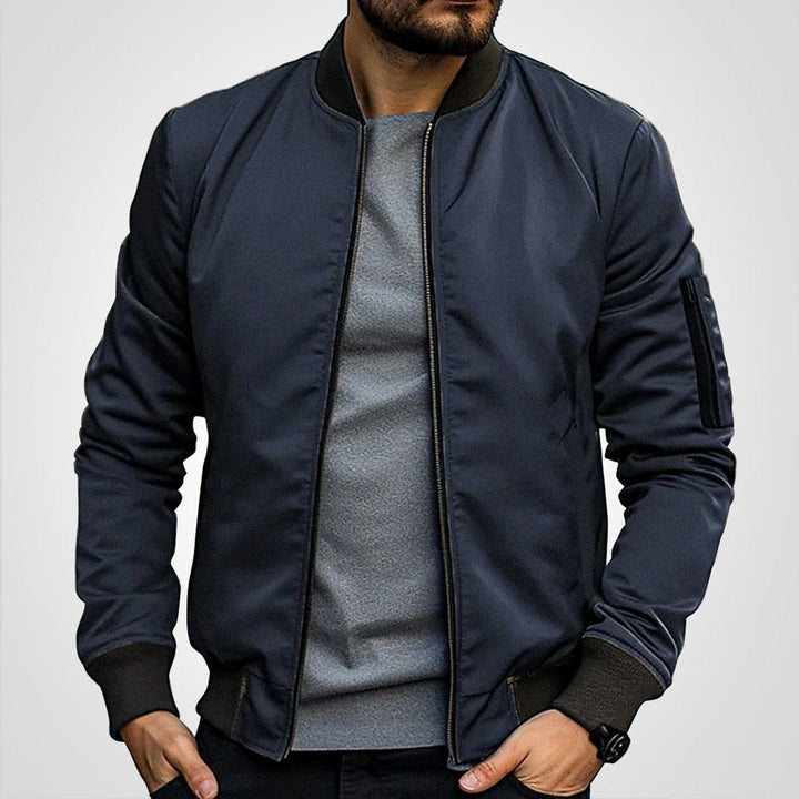 Melchior | Men's Plain Zip Bomber Jacket