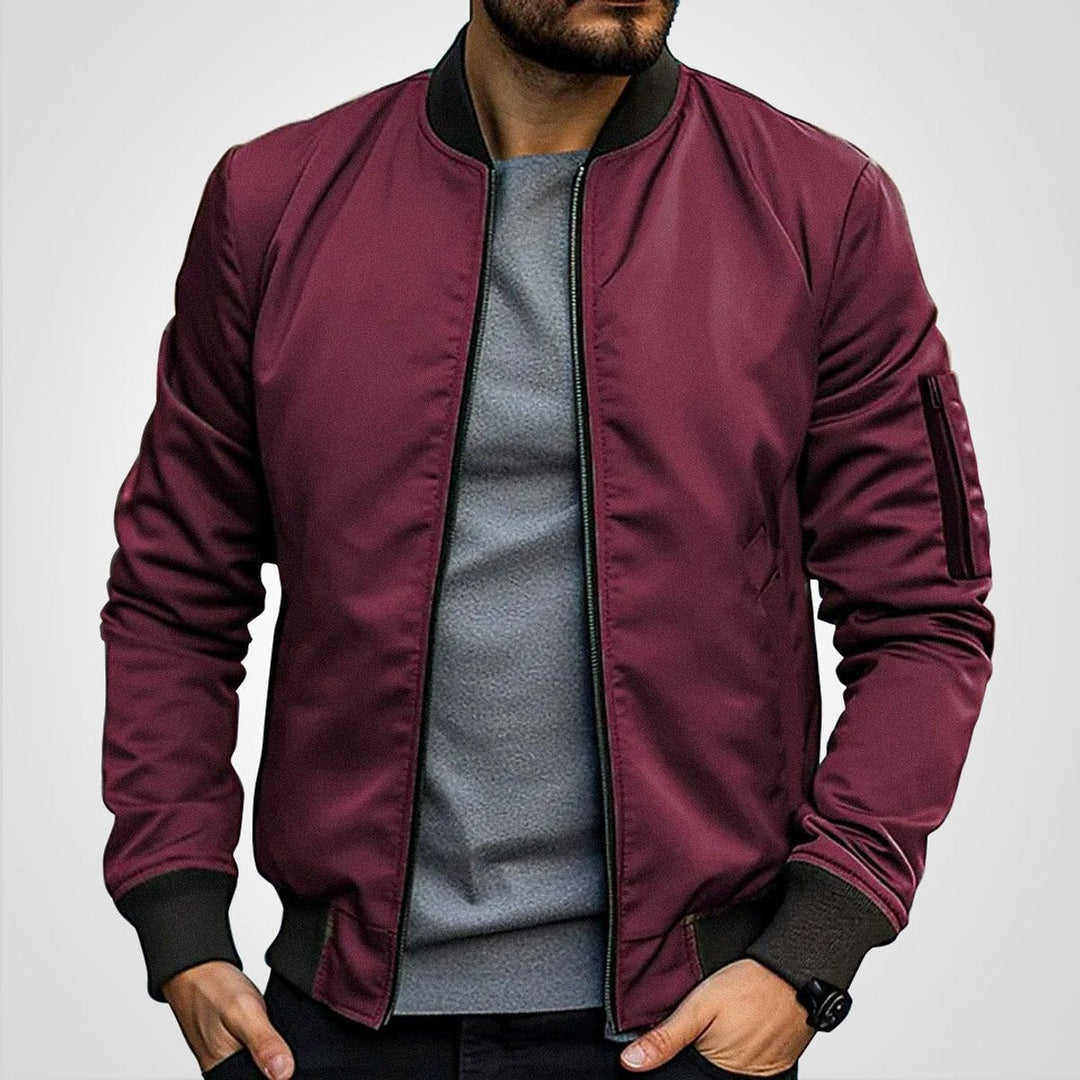 Melchior | Men's Plain Zip Bomber Jacket