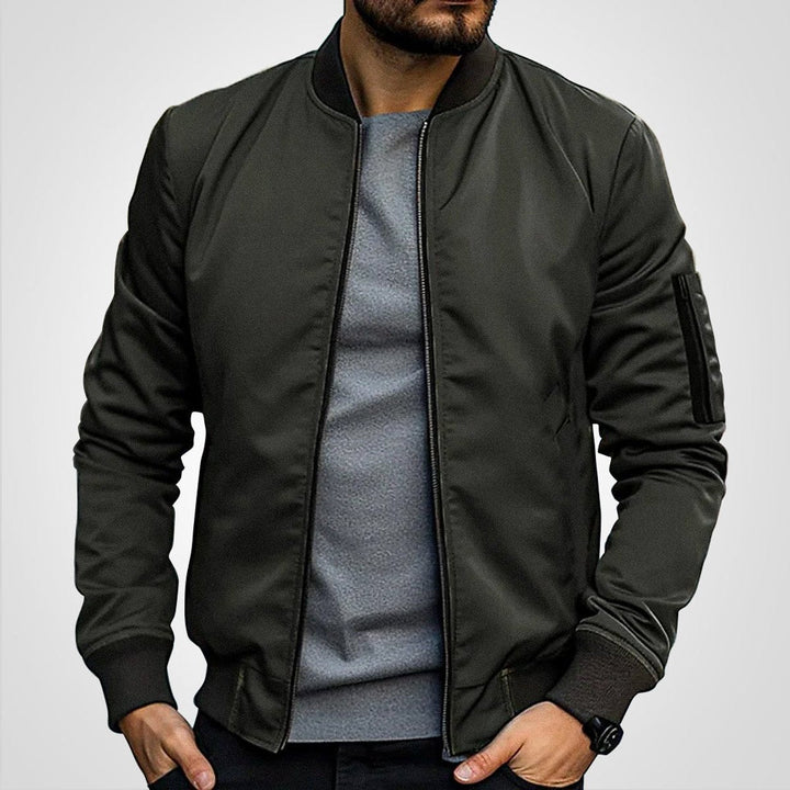 Melchior | Men's Plain Zip Bomber Jacket