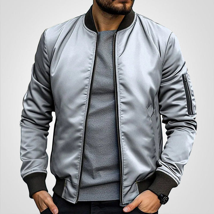 Melchior | Men's Plain Zip Bomber Jacket