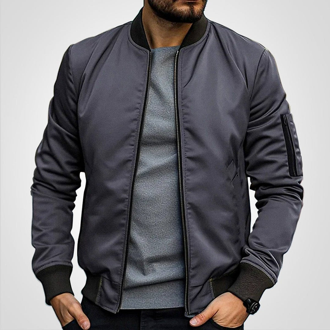 Melchior | Men's Plain Zip Bomber Jacket