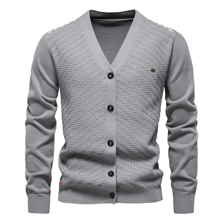 Melun | Men's Plain V-Neck Button Cardigan