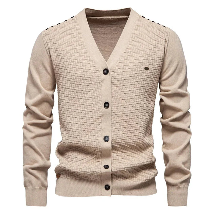 Melun | Men's Plain V-Neck Button Cardigan