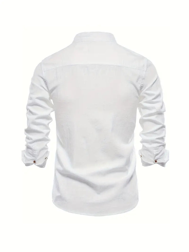 mens-casual-woven-shirt-with-band-collar-and-button-cuffs-2
