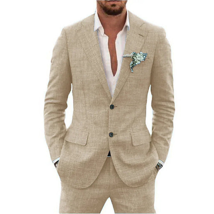 mens-linen-blend-suit-set-with-notch-lapels-and-two-button-blazer-4