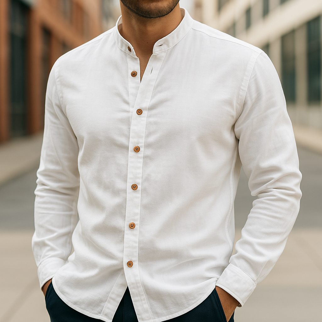 mens-linen-blend-woven-shirt-with-band-collar-and-button-placket-3