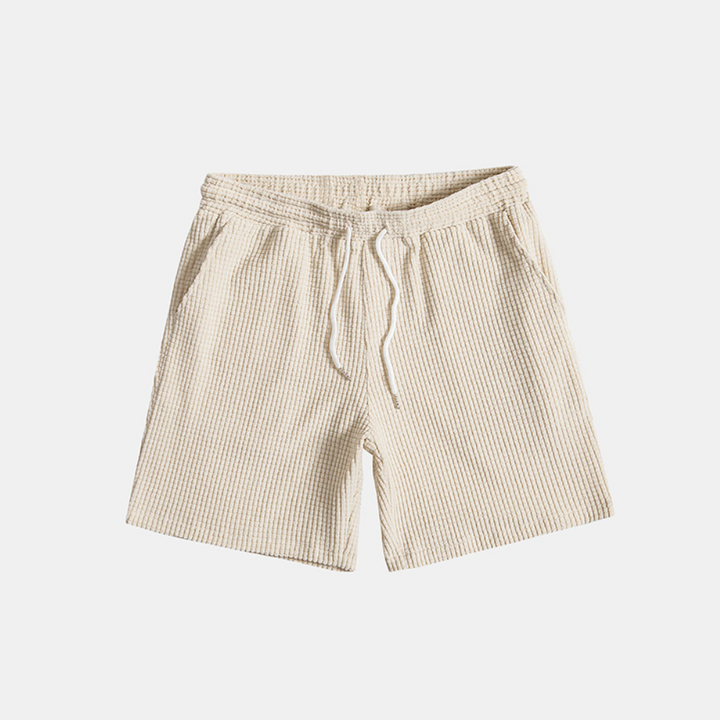 mens-waffle-knit-two-piece-set-with-button-shirt-and-drawstring-shorts-3