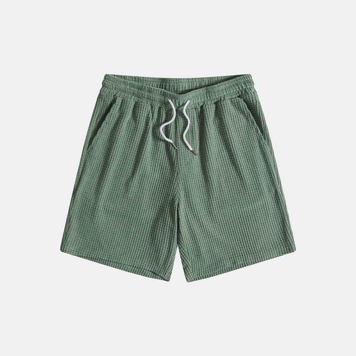 mens-waffle-knit-two-piece-set-with-button-shirt-and-drawstring-shorts-8