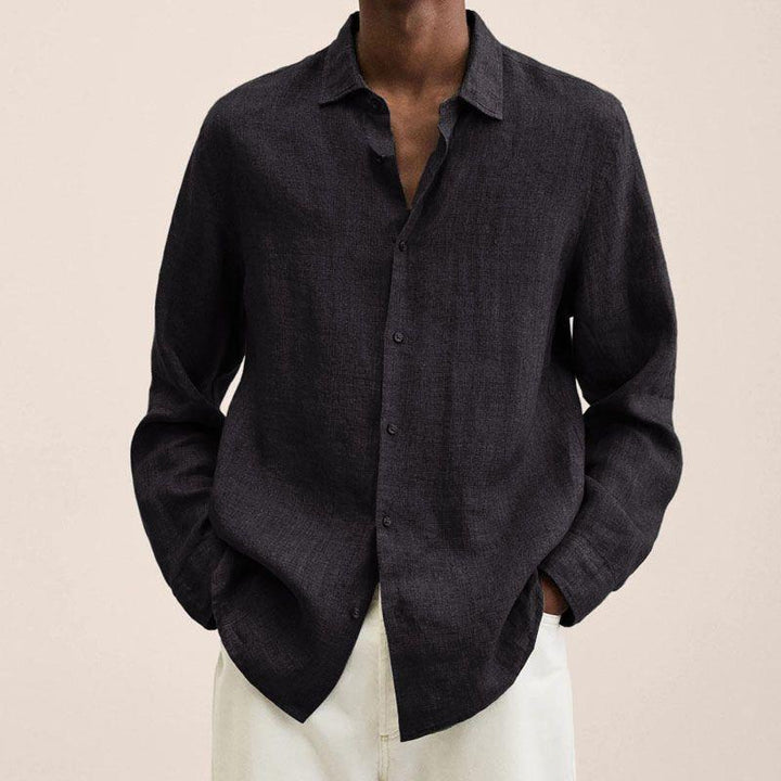 mens-woven-button-front-shirt-with-point-collar-and-long-sleeves-1