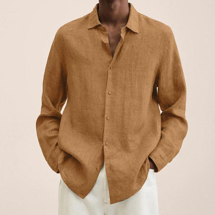 mens-woven-button-front-shirt-with-point-collar-and-long-sleeves-3