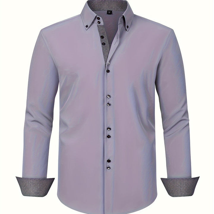 mens-woven-button-up-shirt-with-pattern-lined-collar-and-cuffs-15