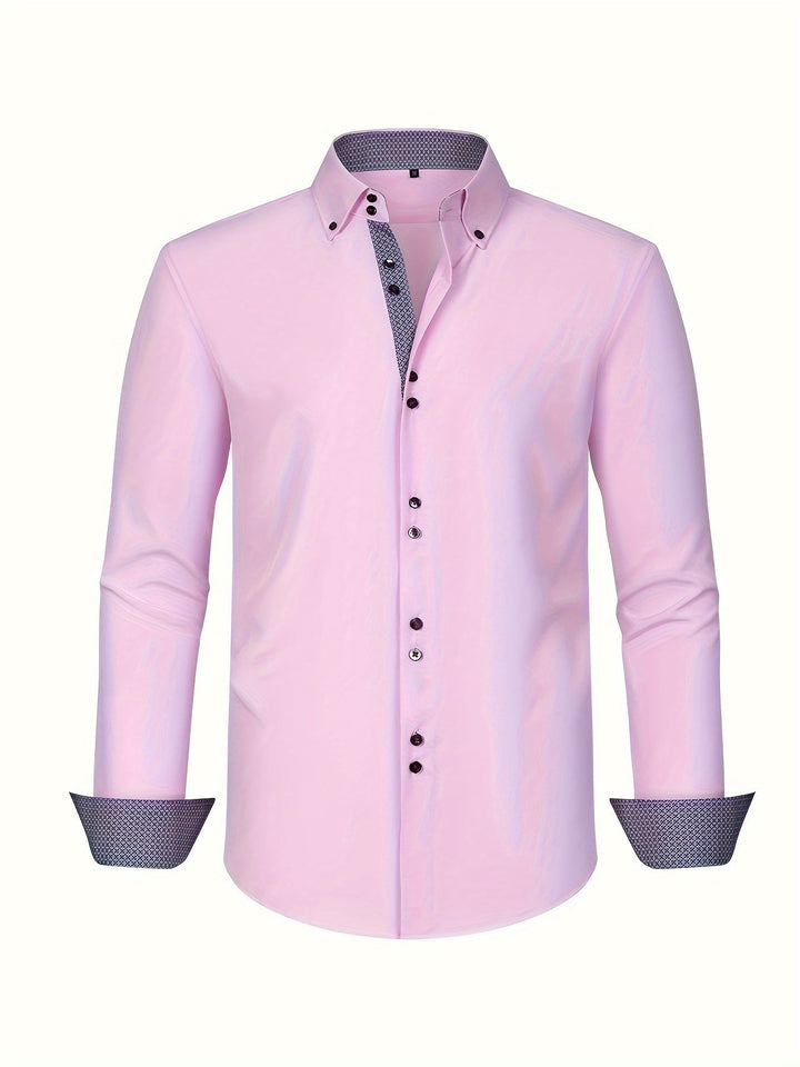 mens-woven-button-up-shirt-with-pattern-lined-collar-and-cuffs-6