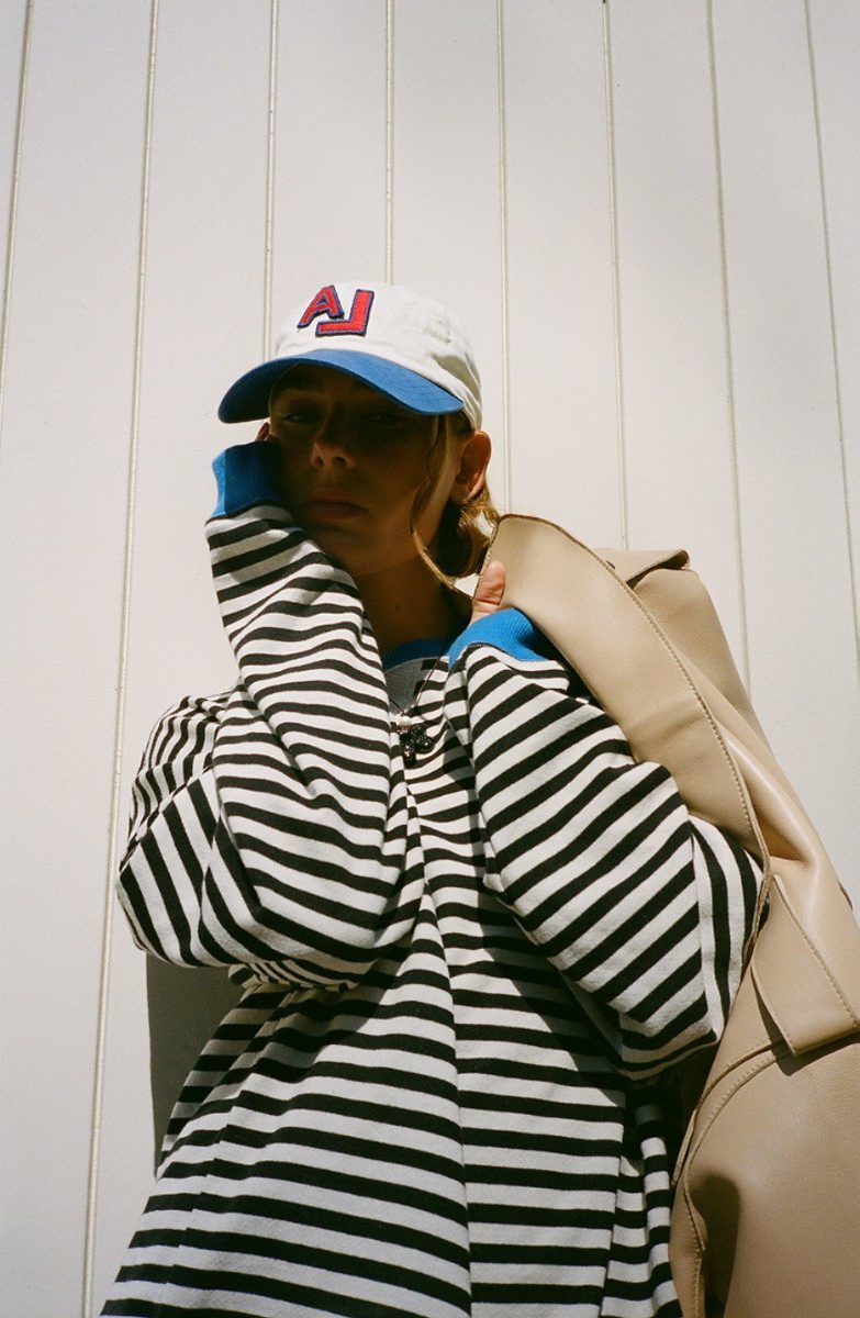 Solenne | Women's Oversized Striped Pullover with Contrast Bands