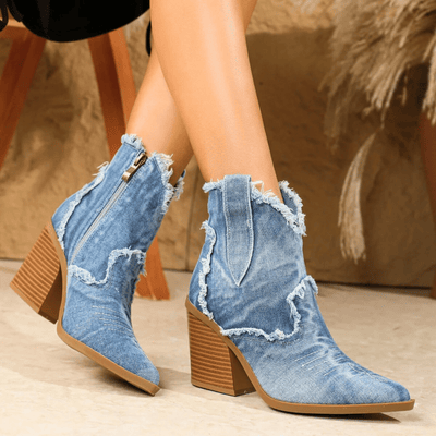 Clara | Denim Ankle Boots