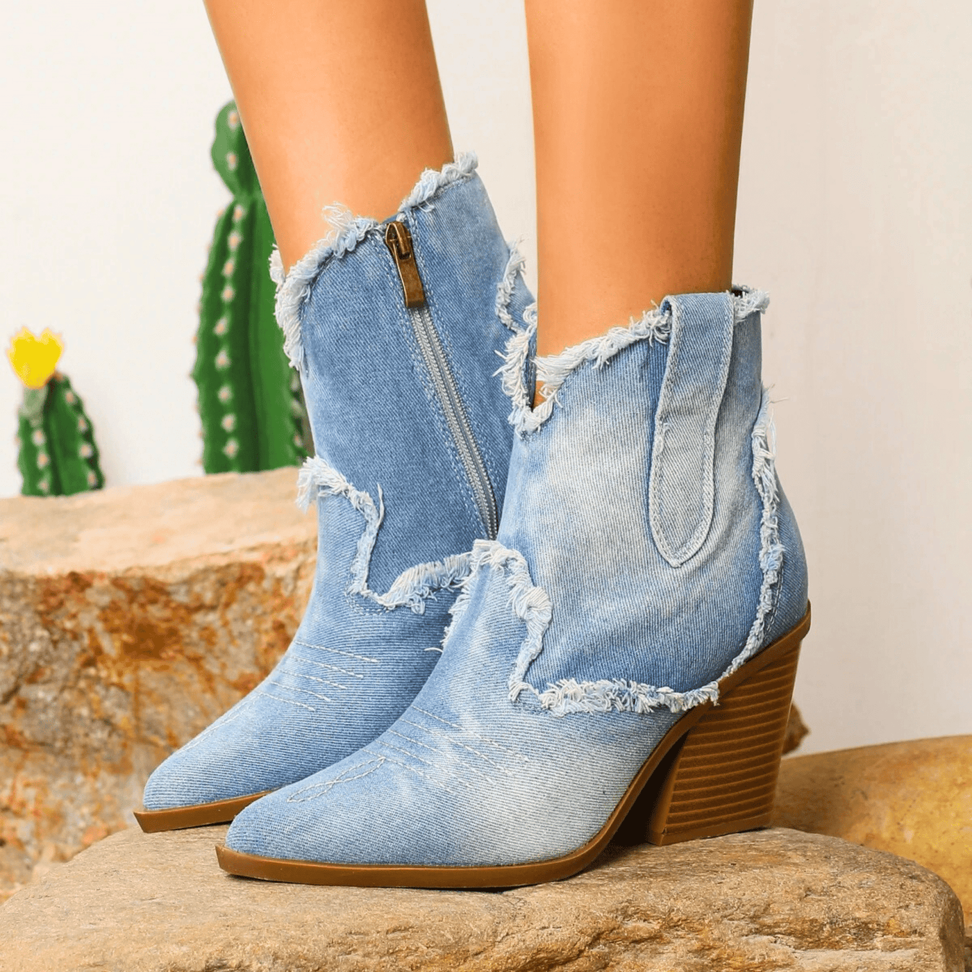 Clara | Denim Ankle Boots