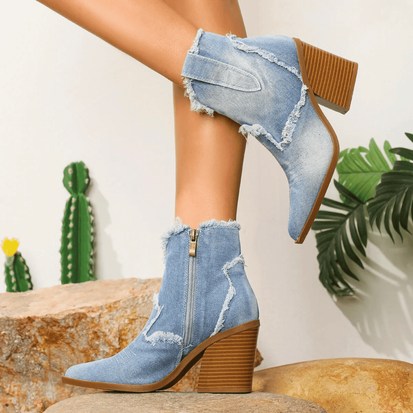 Clara | Denim Ankle Boots