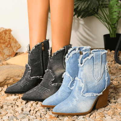 Clara | Denim Ankle Boots