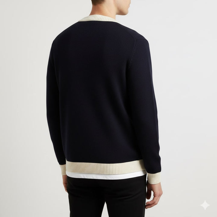 Mordecai | Men's Two-Tone Knitted Bomber Cardigan