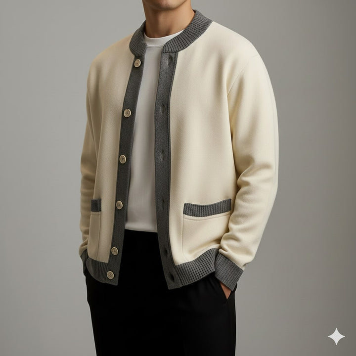 Mordecai | Men's Two-Tone Knitted Bomber Cardigan