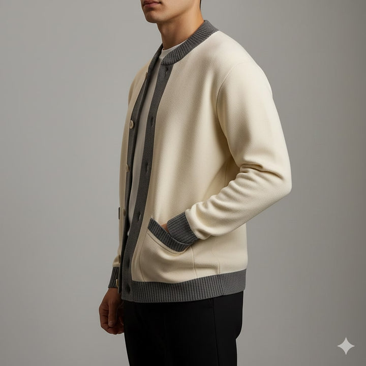 Mordecai | Men's Two-Tone Knitted Bomber Cardigan