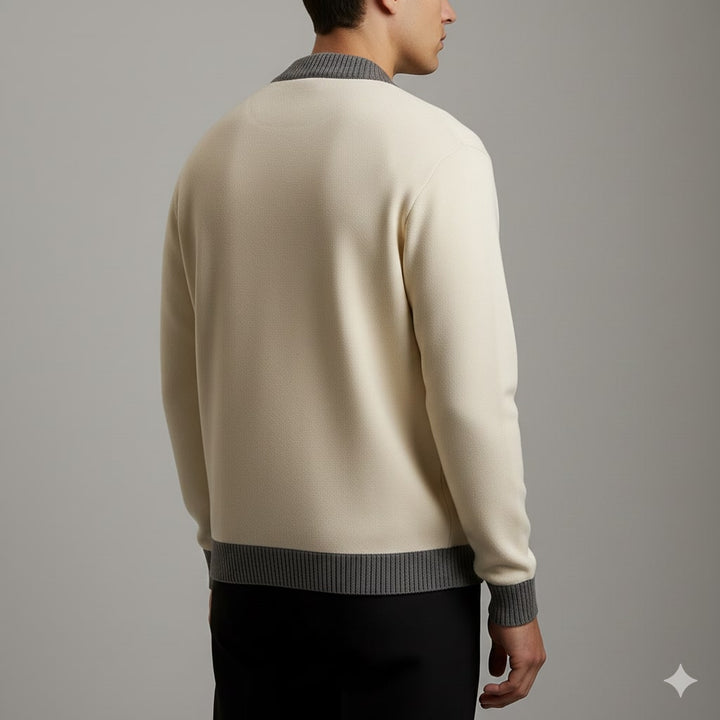Mordecai | Men's Two-Tone Knitted Bomber Cardigan