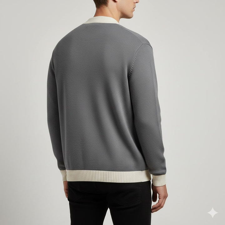 Mordecai | Men's Two-Tone Knitted Bomber Cardigan