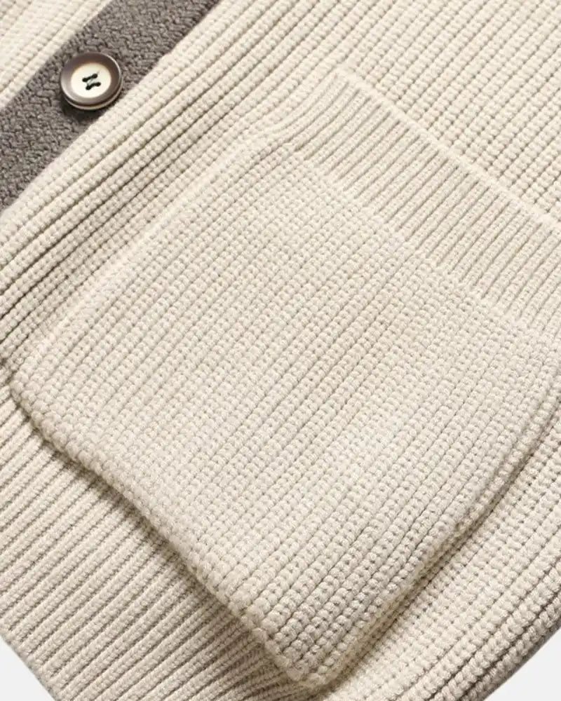 Octavien | Men's Contrast Collar Button Knit Jacket