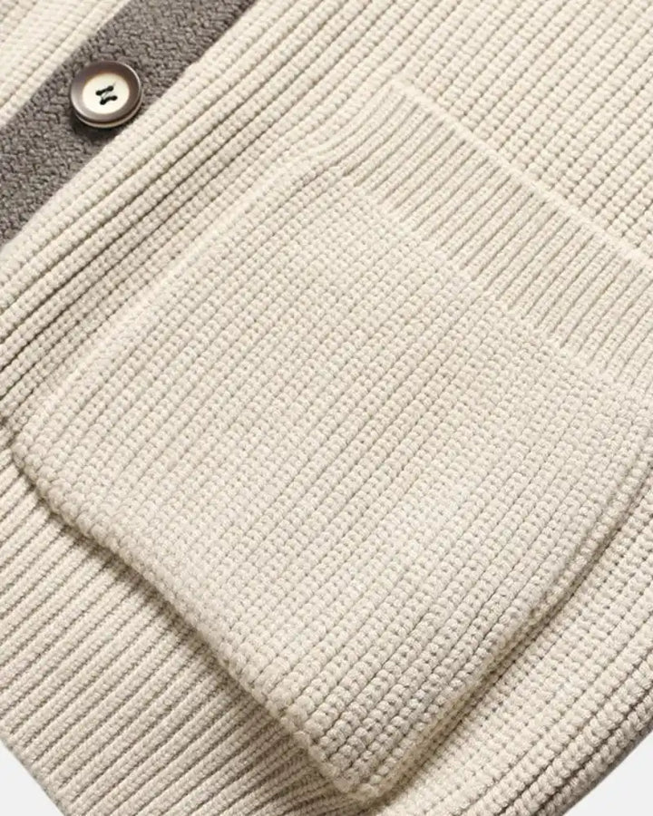 Octavien | Men's Contrast Collar Button Knit Jacket