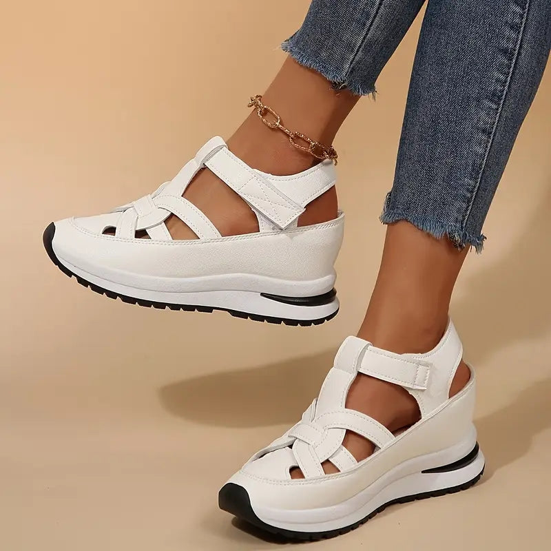 Odette | Women's Structured Wrap-Over Raised-Sole Sandals