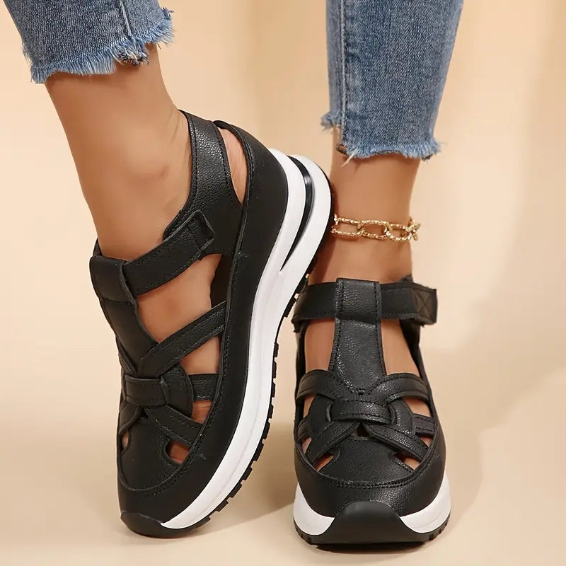 Odette | Women's Structured Wrap-Over Raised-Sole Sandals