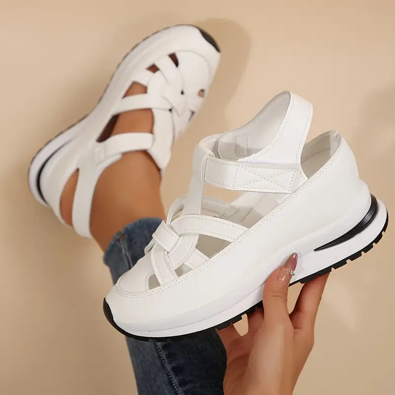 Odette | Women's Structured Wrap-Over Raised-Sole Sandals