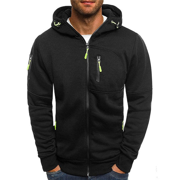 Odon | Men's Zip Up Hooded Knit Sweater