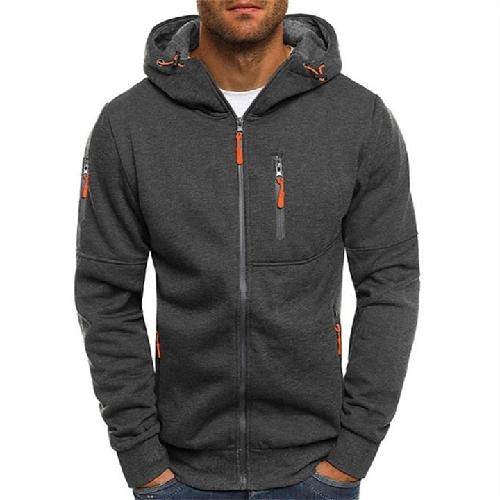 Odon | Men's Zip Up Hooded Knit Sweater