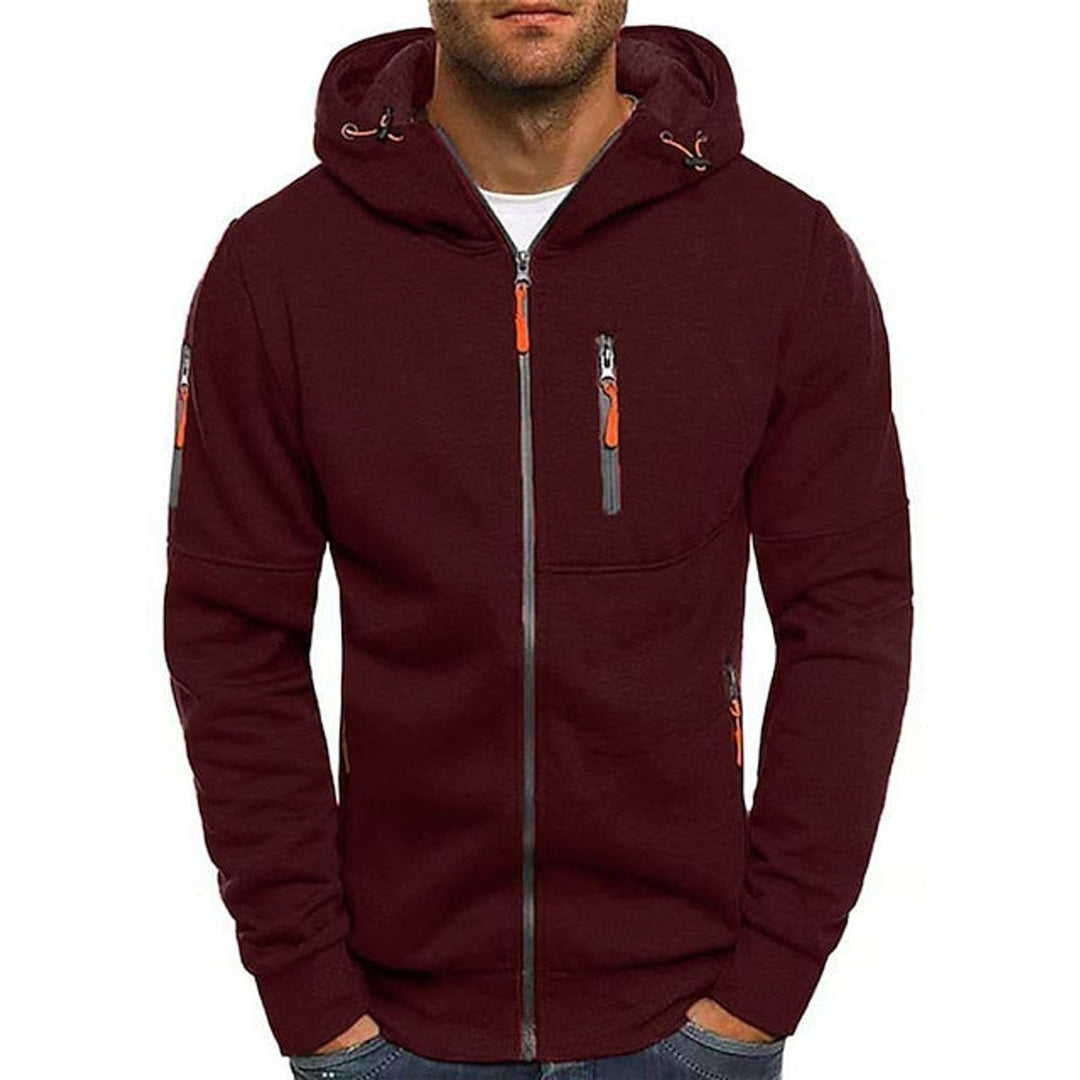 Odon | Men's Zip Up Hooded Knit Sweater