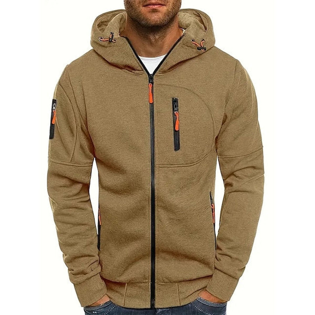 Odon | Men's Zip Up Hooded Knit Sweater