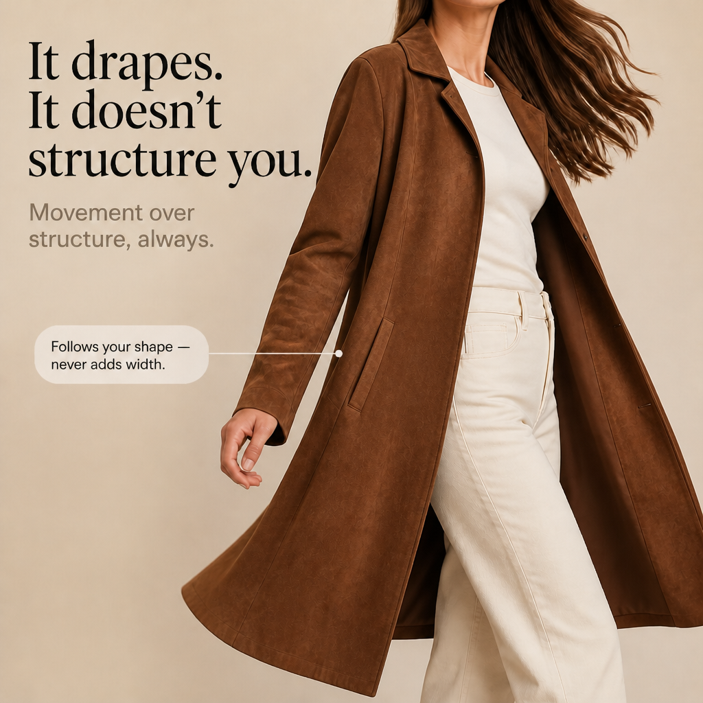 Thomasine | Women's Mid-Calf Coat with Patch Pockets and Notch Lapel