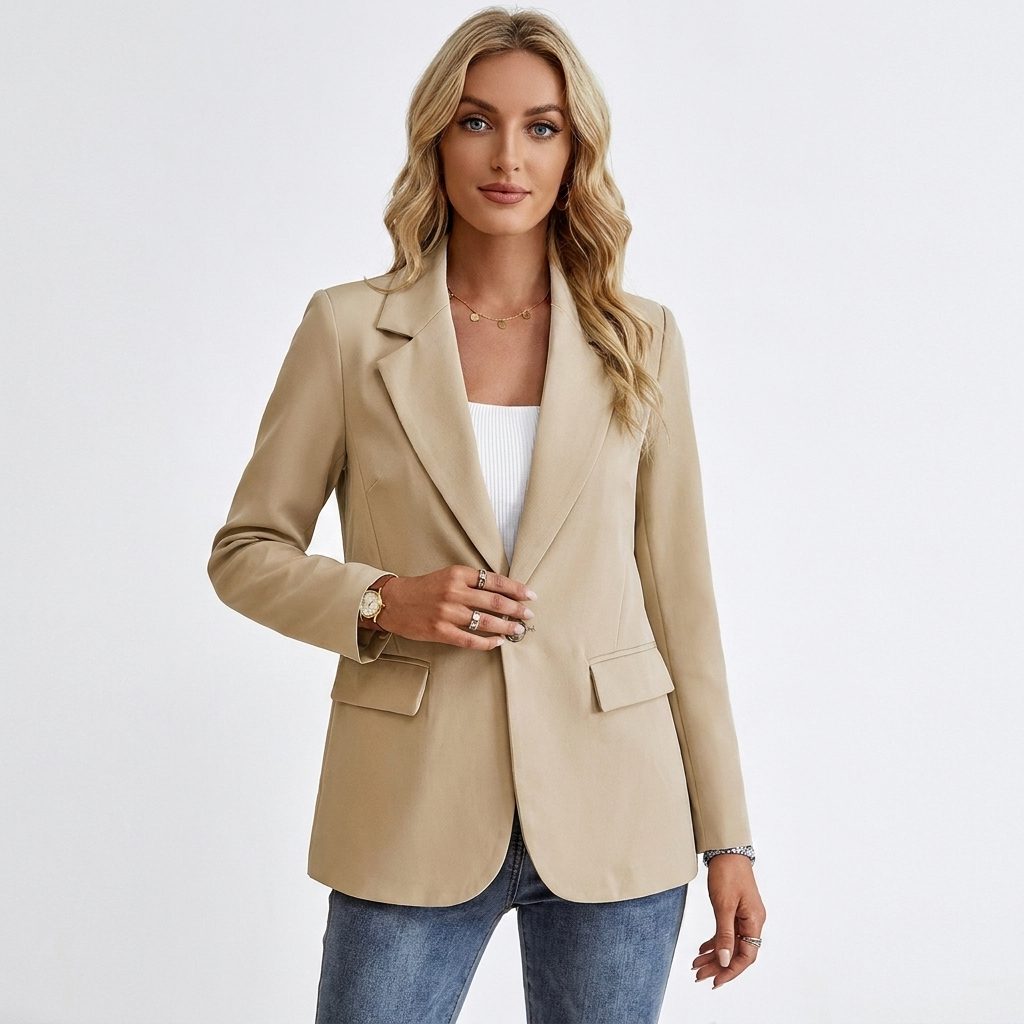 Hyacinthe | Women's Classic Single-Breasted Blazer with Notch Lapel